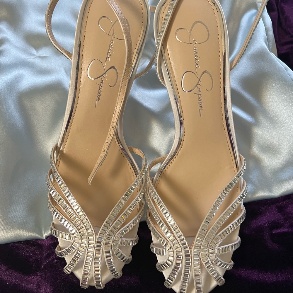 Jessica Simpson Blush Crystal-Strap Pointed Stiletto Slingbacks - Picture 4 of 7